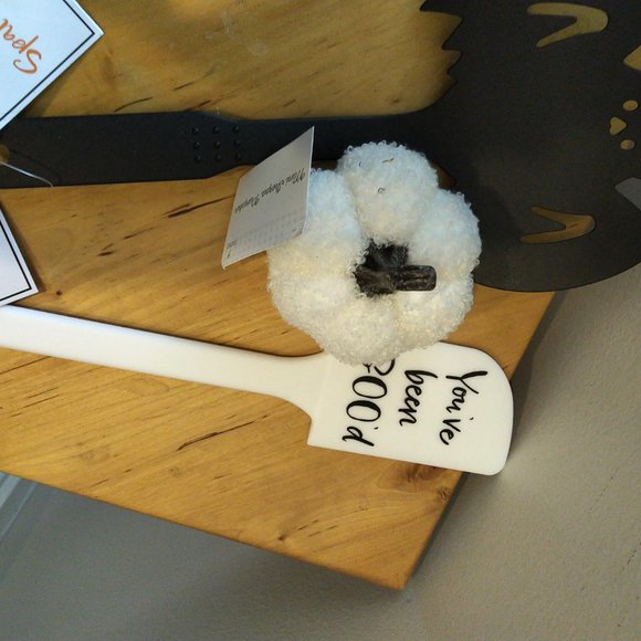 TWO Halloween spatulas You've been BOO'd mini sherpa pumpkin food d/w safe NWT - Picture 5 of 7